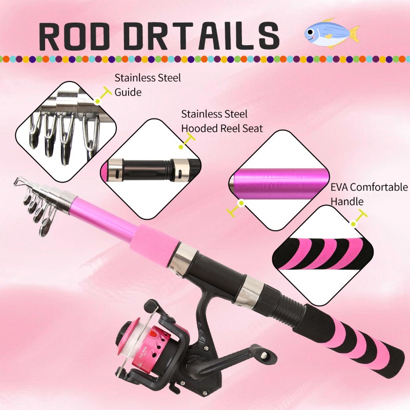 Kids Adult Beginner Fishing Ro - Fishing Rod Spinning 评论和价格