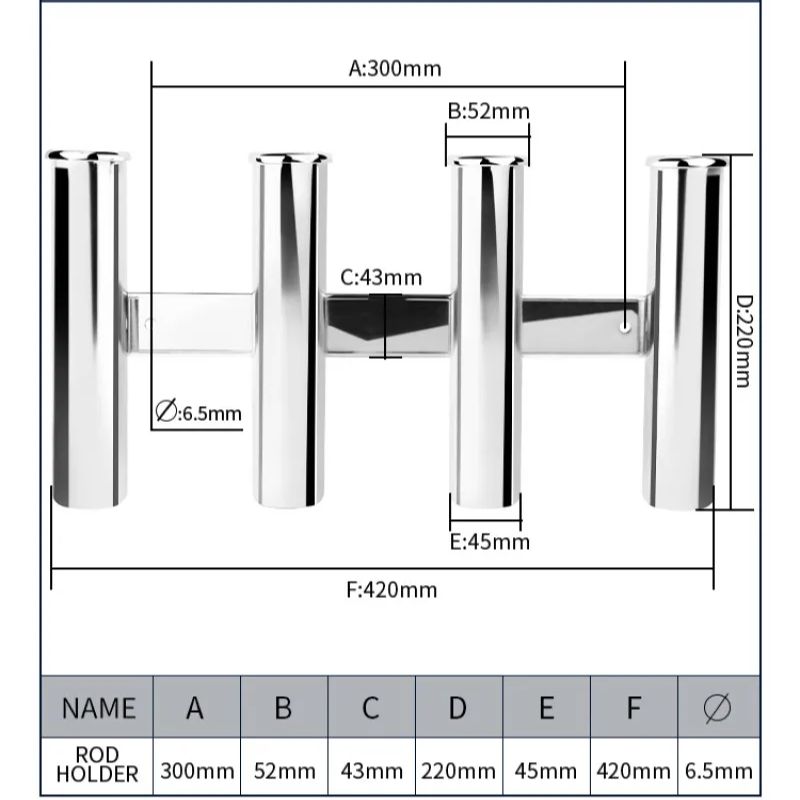 Stainless Steel 4 Tubes Rod Ho - Fishing Rod Holder 评论和价格